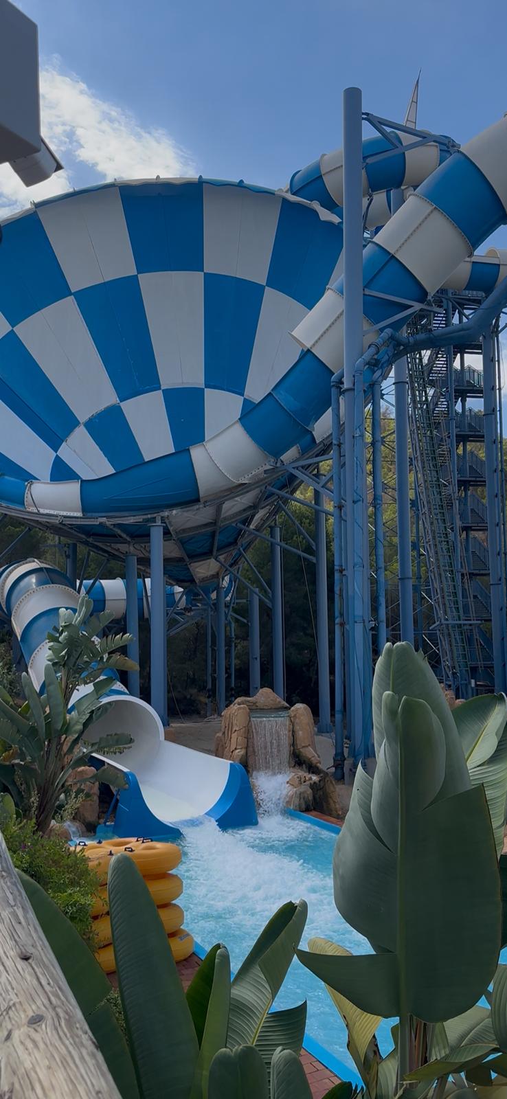 Slides at a family water park